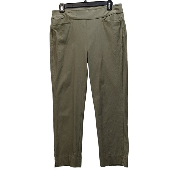 Chicos Pull On Pant Khaki Green Stretch Womens size Small - Picture 11 of 11